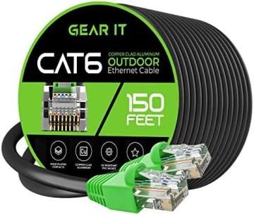 GearIT Cat6 Outdoor Ethernet Cable (150 Feet)