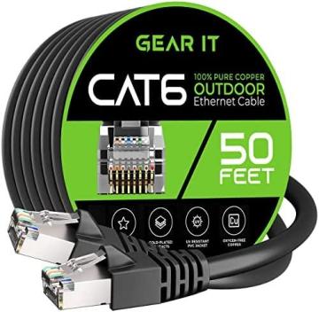 GearIT Cat6 Outdoor Ethernet Cable (50ft)