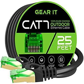 GearIT Cat7 Outdoor Ethernet Cable (25ft)