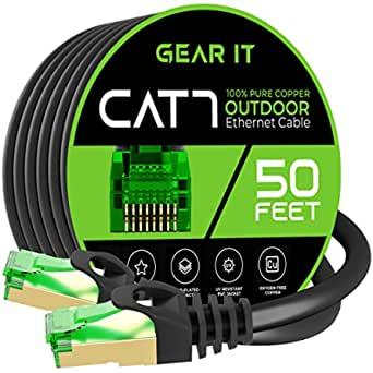 GearIT Cat7 Outdoor Ethernet Cable (50ft)