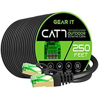 GearIT Cat7 Outdoor Ethernet Cable (250ft)