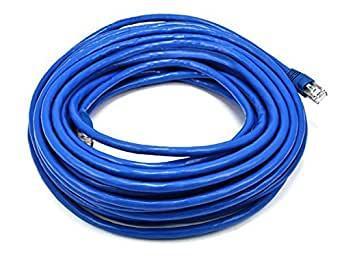 Monoprice 50FT 24AWG Cat6A 500MHz STP Ethernet Bare Copper Network Cable - Blue