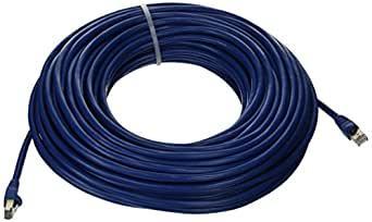 Monoprice 100FT 24AWG Cat6A 500MHz STP Ethernet Bare Copper Network Cable - Blue
