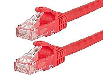 Monoprice Flexboot Cat6 Ethernet Patch Cable - Stranded, 550Mhz, UTP, 24AWG, 0.5ft, Red