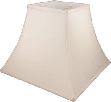 American Pride 6"x 17"x 10.5" Square Soft Shantung Tailored Lampshade, Light Beige
