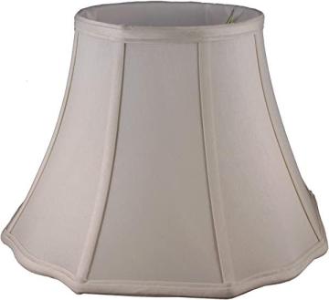 American Pride 9"x 16"x 11.25" Scallop Octagon Soft Shantung Tailored Lampshade, Croissant
