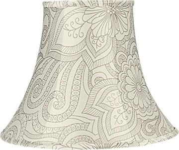 Aspen Creative 58055 Transitional Bell Shape UNO Construction Lamp Shade in White & Grey