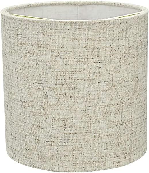 Aspen Creative 31196A Transitional Drum (Cylinder) Shaped Construction Beige Clip ON LAMP Shade