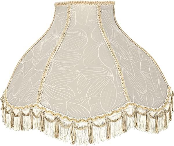 Aspen Creative 30302A Transitional Scallop Bell Shape Spider Construction Lamp Shade in Cream