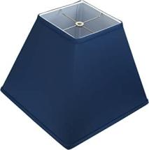 Fenchel Shades 7" Top x 14" Bottom 12" Slant Height Fabric Square Lampshade (Navy Blue)