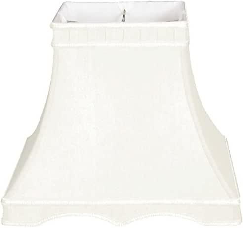 Royal Designs Square Bell with Gallery Designer Lamp Shade, White, 5.75 x 10 x 10.5