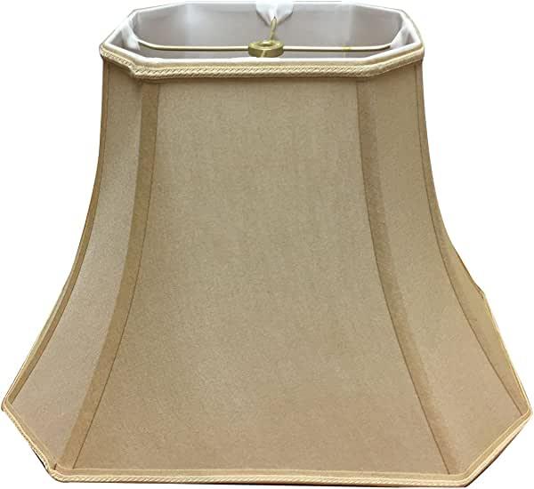 Royal Designs Rectangle Bell w Cut Corners Designer Lamp Shade, Antique Gold