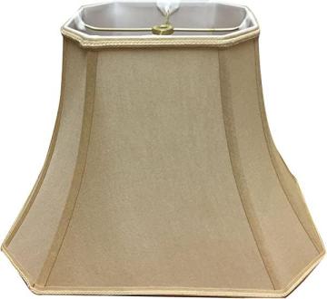 Royal Designs Rectangle Bell w Cut Corners Designer Lamp Shade, Antique Gold