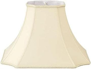 Royal Designs Square Bell with Inverted Corners Designer Lamp Shade, Beige