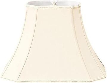 Royal Designs Rectangle Bell w Cut Corners Designer Lamp Shade, Eggshell