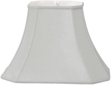Royal Designs Rectangle Bell w Cut Corners Designer Lamp Shade, Gray