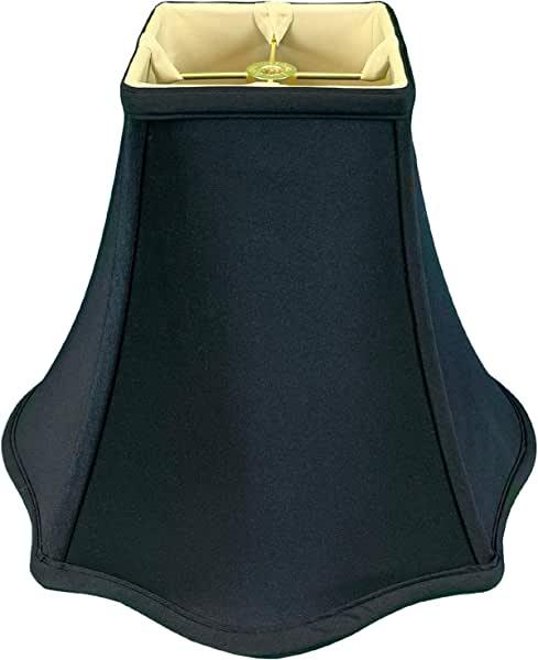 Royal Designs Fancy Bell Square Lamp Shade, 6 x 12 x 10.25, Black