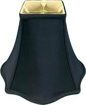 Royal Designs Fancy Bell Square Lamp Shade, 6 x 12 x 10.25, Black
