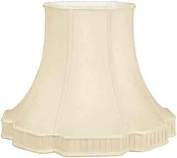 Royal Designs Oval Bell Scallop with Bottom Gallery Designer Lamp Shade, Beige