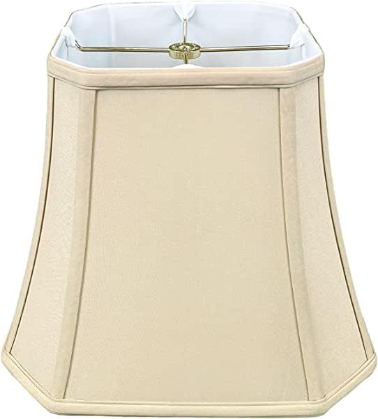 Royal Designs BSO-705-12BG Square Cut Corner Bell Basic Lamp Shade, 7.5 x 12 x 10.25, Beige