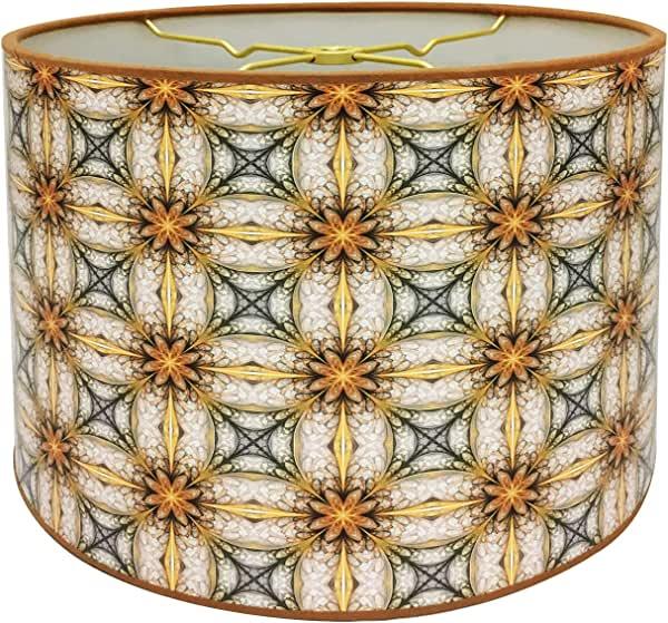 Royal Designs Modern Trendy Decorative Handmade Lamp Shade Yellow and Gold Flower