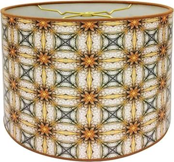 Royal Designs Modern Trendy Decorative Handmade Lamp Shade Yellow and Gold Flower