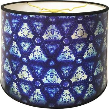 Royal Designs Modern Trendy Decorative Handmade Lamp Shade Blue Kaleidoscope Design