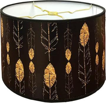Royal Designs 12" Modern Trendy Decorative Handmade Feathered Forest Design Hardback Lamp Shade
