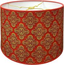 Royal Designs Trendy Decorative Handmade Drum Shade, Guilded Flower