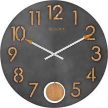 Bulova C4119 Flatiron Wall Clock, Burnished Steel Metal