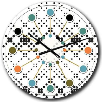 DesignQ Mid-Century Modern Wall Clock 'Retro Black Round Wall Clock