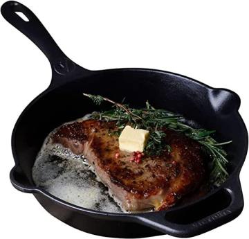 Victoria 10-Inch Cast-Iron Skillet, Pre-Seasoned Cast-Iron Frying Pan with Long Handle
