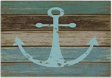 Ambesonne Anchor Cutting Board, Timeworn Marine, Large Size, Teal Brown