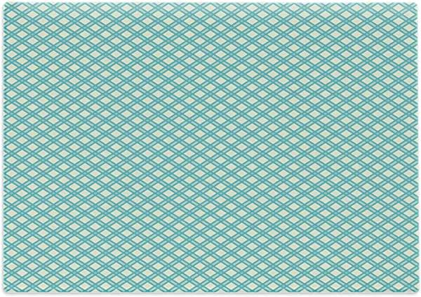 Ambesonne Retro Cutting Board, Aqua Colored Monochrome Checked Pattern, Large Size, Turquoise Ivory