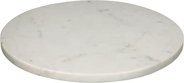 Creative Co-Op Minimalist Round Marble Charcuterie or Cutting Board, White