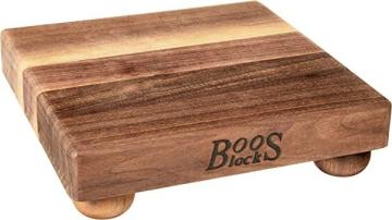 John Boos Block WAL-B9S Square Walnut Wood Edge Grain Cutting Board with Feet