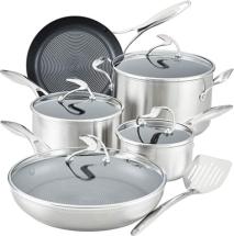Circulon Stainless Steel Cookware Pots and Pans Set with SteelShield Hybrid Stainless and Nonstick