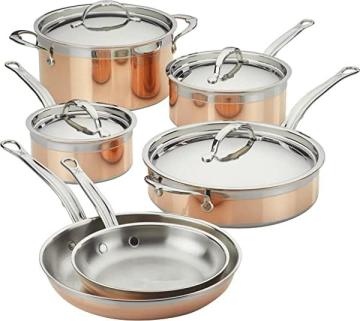 Hestan CopperBond Collection 100% Pure Copper 10-Piece Ultimate Cookware Set