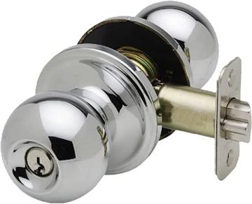 Copper Creek BK2040PS Ball Door Knob, Keyed Entry Function, in Polished Stainless