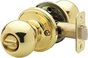 Copper Creek BK2030PB Ball Door Knob, Privacy Function, Polished Brass