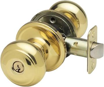 Copper Creek CK2040PB Colonial Door Knob, Keyed Entry Function, Polished Brass