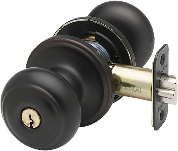 Copper Creek CK2040TB Colonial Door Knob, Keyed Entry Function, Tuscan Bronze