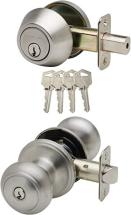 Copper Creek CKDB141SS Colonial Door Knob Keyed Alike with Deadbolt Combination, Satin Stainless