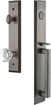 Grandeur 845941 Fifth Avenue One-Piece Handleset with D Grip and Chambord Knob in Antique Pewter