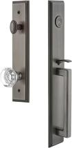 Grandeur 848947 Carre' One-Piece Dummy Handleset with D Grip and Chambord Knob in Antique Pewter