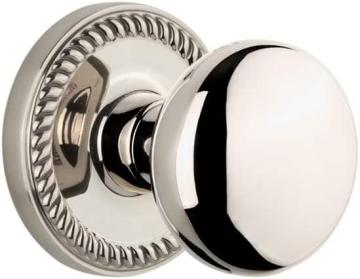 Grandeur Newport Rosette with Fifth Avenue Knob, Passage - 2.375", Polished Nickel