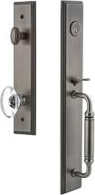 Grandeur 849145 Carre' One-Piece Dummy Handleset with C Grip and Provence Knob in Antique Pewter