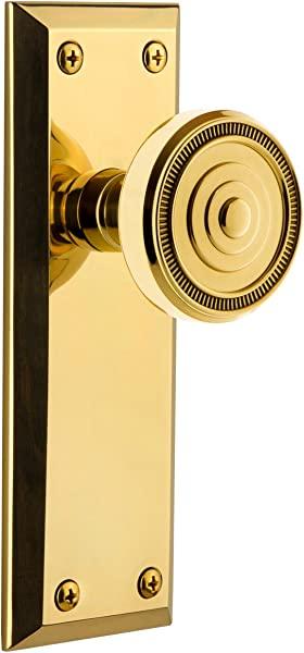 Grandeur 808021 Fifth Avenue Plate Dummy with Soleil Knob in Polished Brass