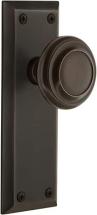 Grandeur 807802 Fifth Avenue Plate Passage with Circulaire Knob in Timeless Bronze