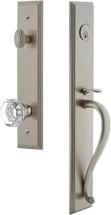 Grandeur 848953 Carre' One-Piece Dummy Handleset with S Grip and Chambord Knob in Satin Nickel